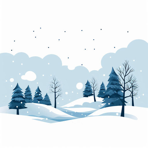 Snow Clipart in Minimalist Art Style: 4K Vector Clipart