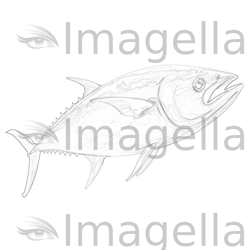 Tuna Clipart in Oil Painting Style: 4K & Vector