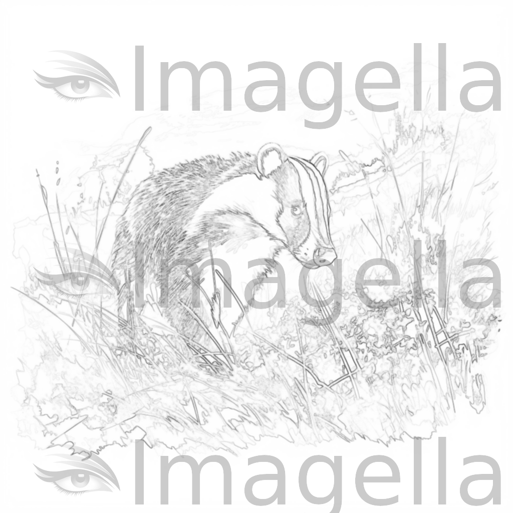 Badger Clipart in Impressionistic Art Style: 4K Vector Clipart