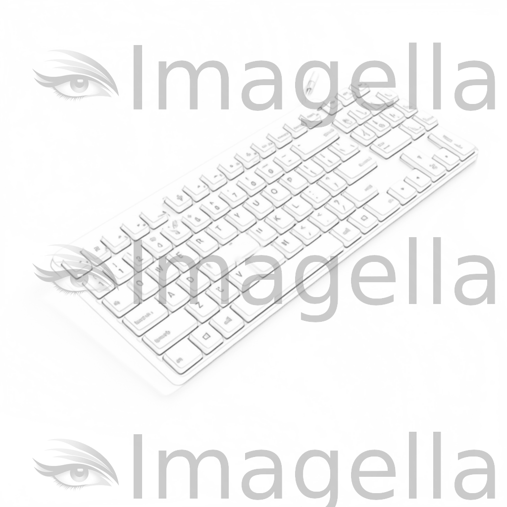 Keyboard Clipart in Minimalist Art Style: 4K & Vector