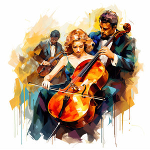 Concert Clipart in Oil Painting Style: 4K Vector Clipart