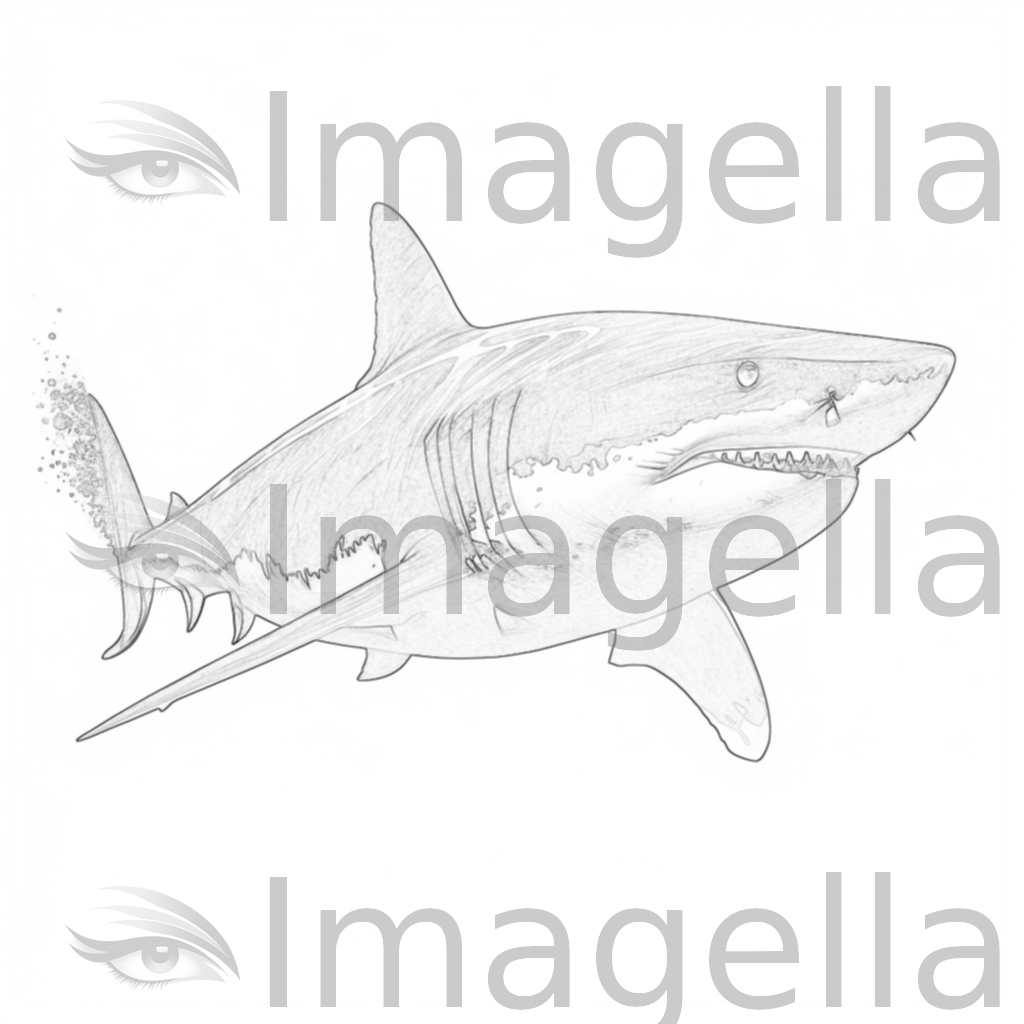 4K Shark Clipart in Chiaroscuro Art Style: Vector & SVG
