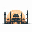 4K Mosque Silhouette Png Clipart in Minimalist Art Style: Vector & SVG