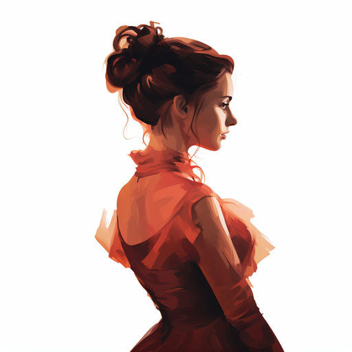 Woman Silhouette Png Clipart in Oil Painting Style: Vector & 4K