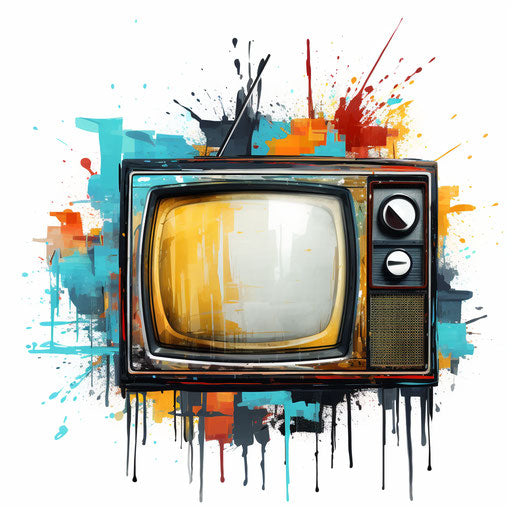 Tv Clipart in Oil Painting Style: 4K Vector Clipart