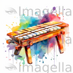 Xylophone Clipart in Oil Painting Style: Vector & 4K