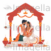 Hindu Wedding Png Clipart in Minimalist Art Style: 4K Vector Clipart
