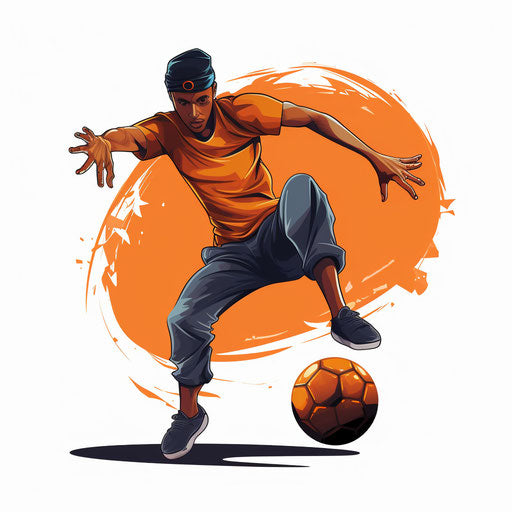 High-Res 4K Kickball Clipart in Chiaroscuro Art Style