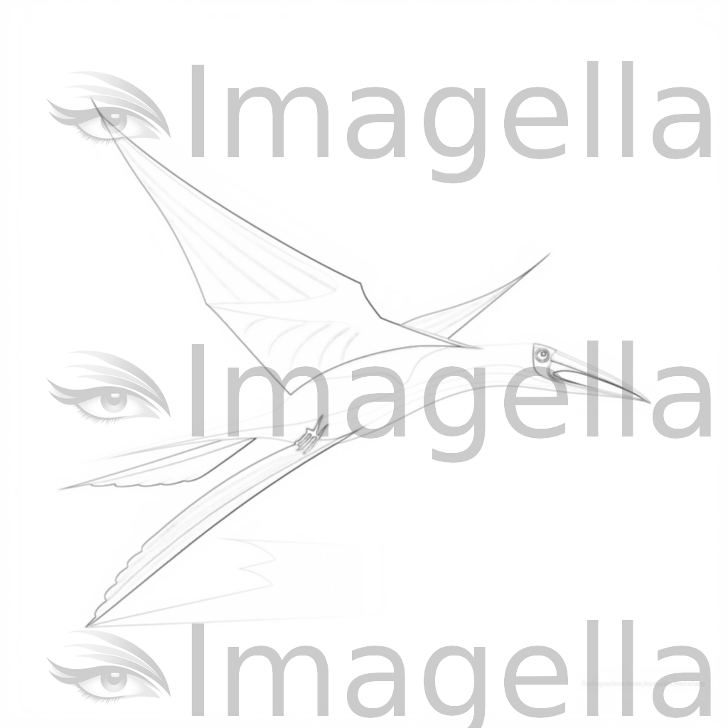 Pterodactyl Clipart in Minimalist Art Style: Vector & 4K