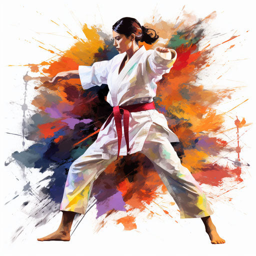 Impressionistic Art Style Taekwondo Graphics: High-Res 4K & Vector
