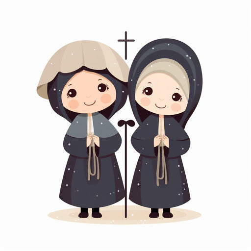 Minimalist Art Style Sister Clipart: 4K & Vector Art