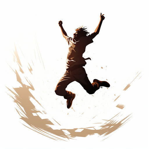 Jumping Clipart in Chiaroscuro Art Style: 4K Vector Clipart