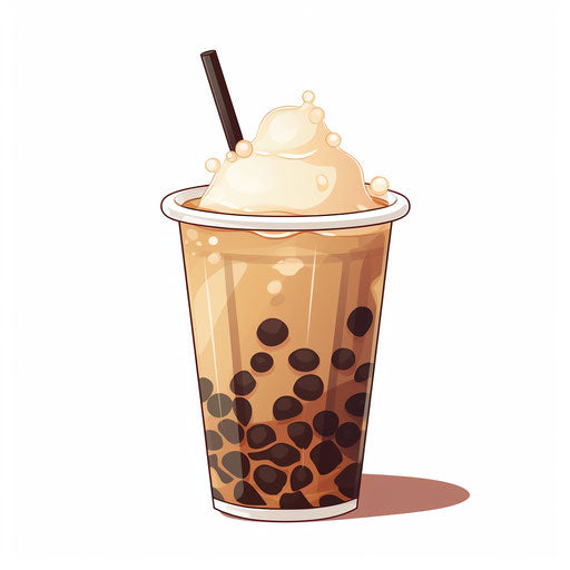 Bubble Tea Clipart in Chiaroscuro Art Style: Vector & 4K