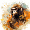Ape Clipart in Impressionistic Art Style: 4K & Vector