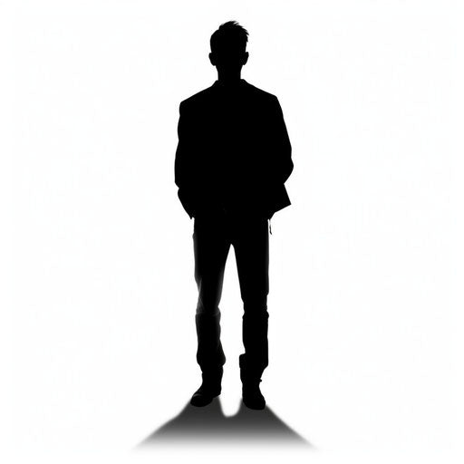 4K Vector Person Silhouette Png Clipart in Minimalist Art Style