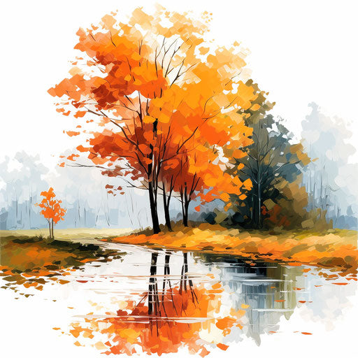 Fall Clipart in Oil Painting Style: 4K & SVG
