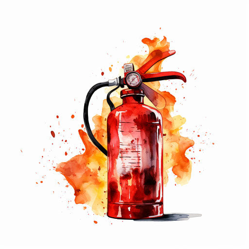 Fire Extinguisher Clipart: 4K & Vector in Chiaroscuro Art Style