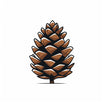 4K Pinecone Clipart in Minimalist Art Style: Vector & SVG