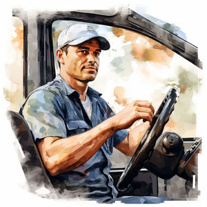 Driver Clipart in Oil Painting Style: 4K Vector & SVG