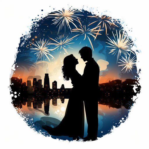 New Years Eve Clipart in Chiaroscuro Art Style: HD Vector & 4K