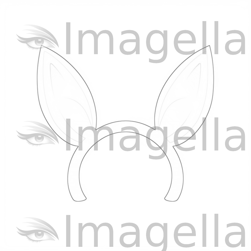 Bunny Ears Clipart in Minimalist Art Style: 4K & SVG