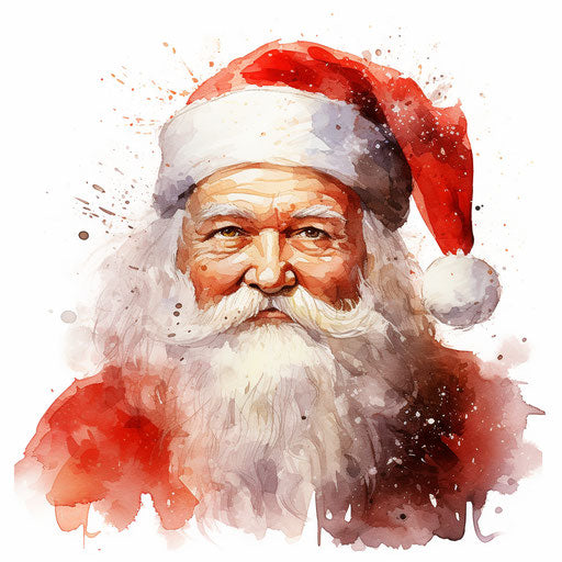 Santa Clipart in Oil Painting Style: 4K Vector & SVG
