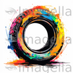 Tire Clipart in Oil Painting Style: 4K & SVG