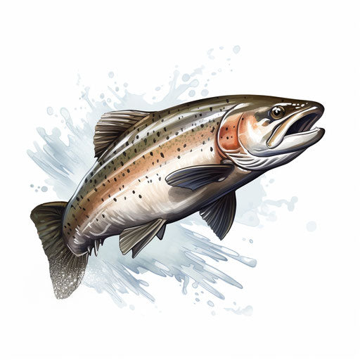 Trout Clipart in Chiaroscuro Art Style: 4K Vector Clipart