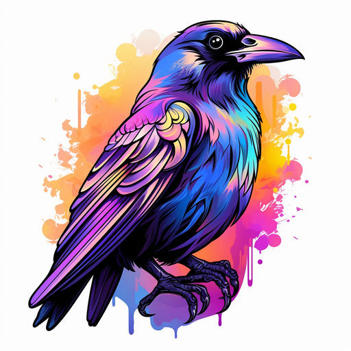4K Crow Clipart in Pastel Colors Art Style: Vector & SVG