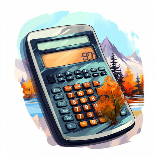 4K Calculator Clipart in Oil Painting Style: Vector & SVG