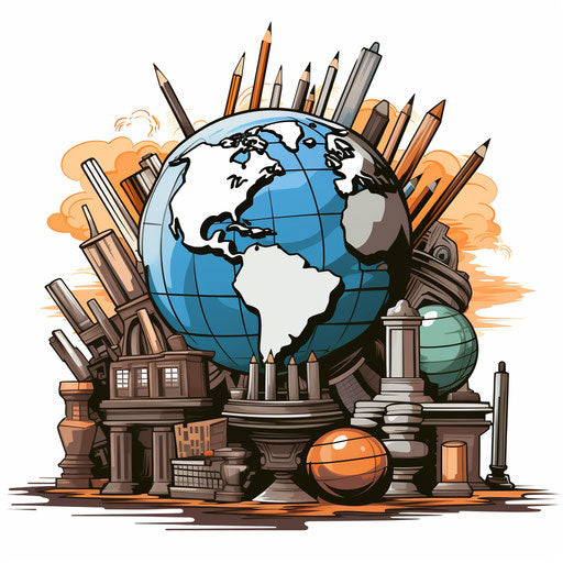 Geography Clipart: 4K & Vector in Chiaroscuro Art Style