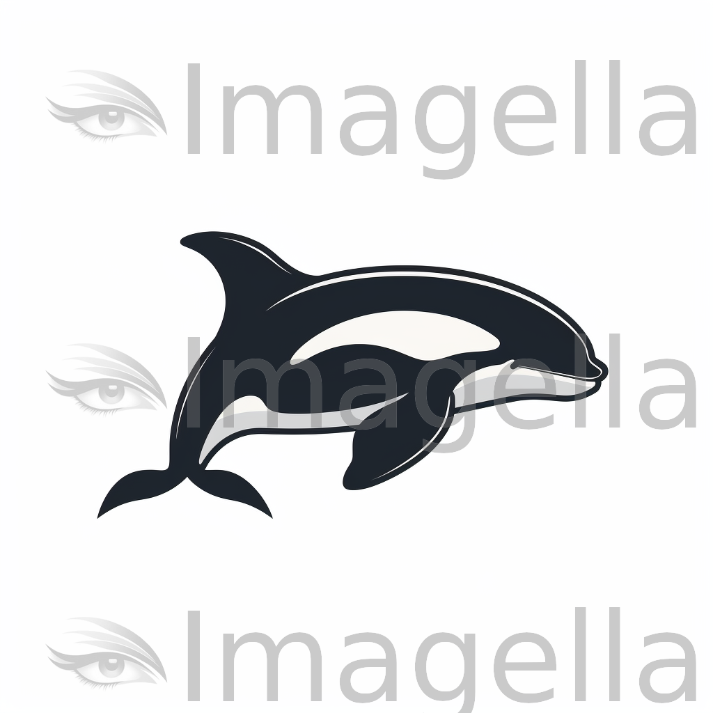 Orca Clipart in Minimalist Art Style: 4K & Vector