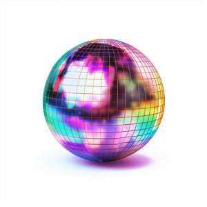 4K Vector Disco Ball Clipart in Minimalist Art Style