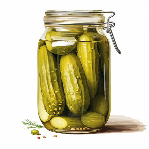 4K Vector Pickle Clipart in Oil Painting Style