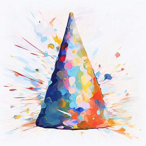 4K Party Hat Clipart in Impressionistic Art Style: Vector & SVG