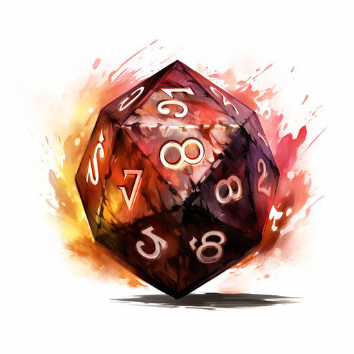 D20 Clipart: Oil Painting Style, 4K & SVG