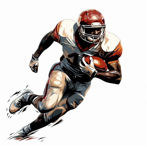 Football Player Clipart in Chiaroscuro Art Style: 4K Vector Clipart
