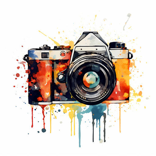 Impressionistic Art Style Camera Clipart: 4K & Vector Art