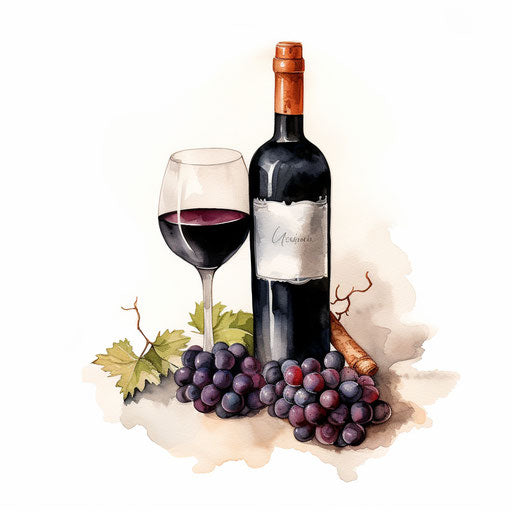 Wine Clipart in Chiaroscuro Art Style: 4K Vector & SVG