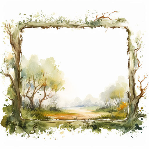 Border Clipart in Oil Painting Style: 4K Vector Clipart