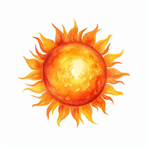 Sun Png Clipart in Oil Painting Style: Vector ARt, 4K, EPS, PNG