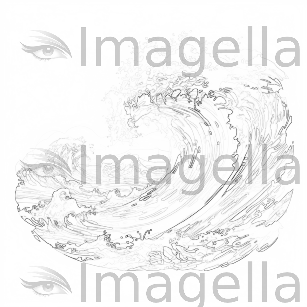 Wave Clipart in Impressionistic Art Style: Vector & 4K