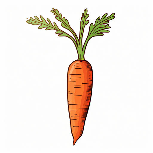 Carrot Clipart in Minimalist Art Style Artwork: Vector, PNG, 4K