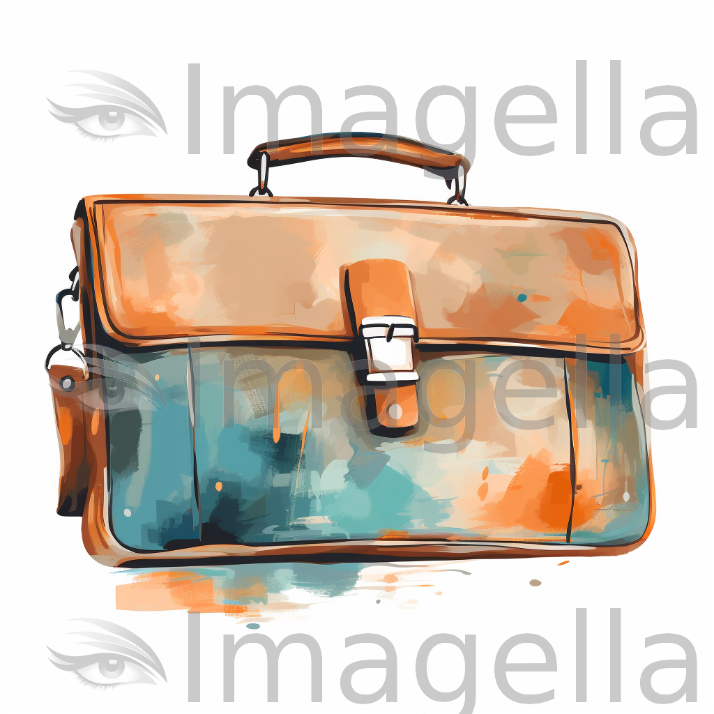 4K Briefcase Clipart in Oil Painting Style: Vector & SVG