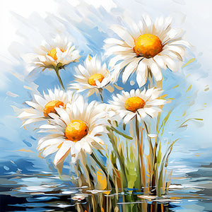 Daisy Clipart in Impressionistic Art Style: Vector & 4K