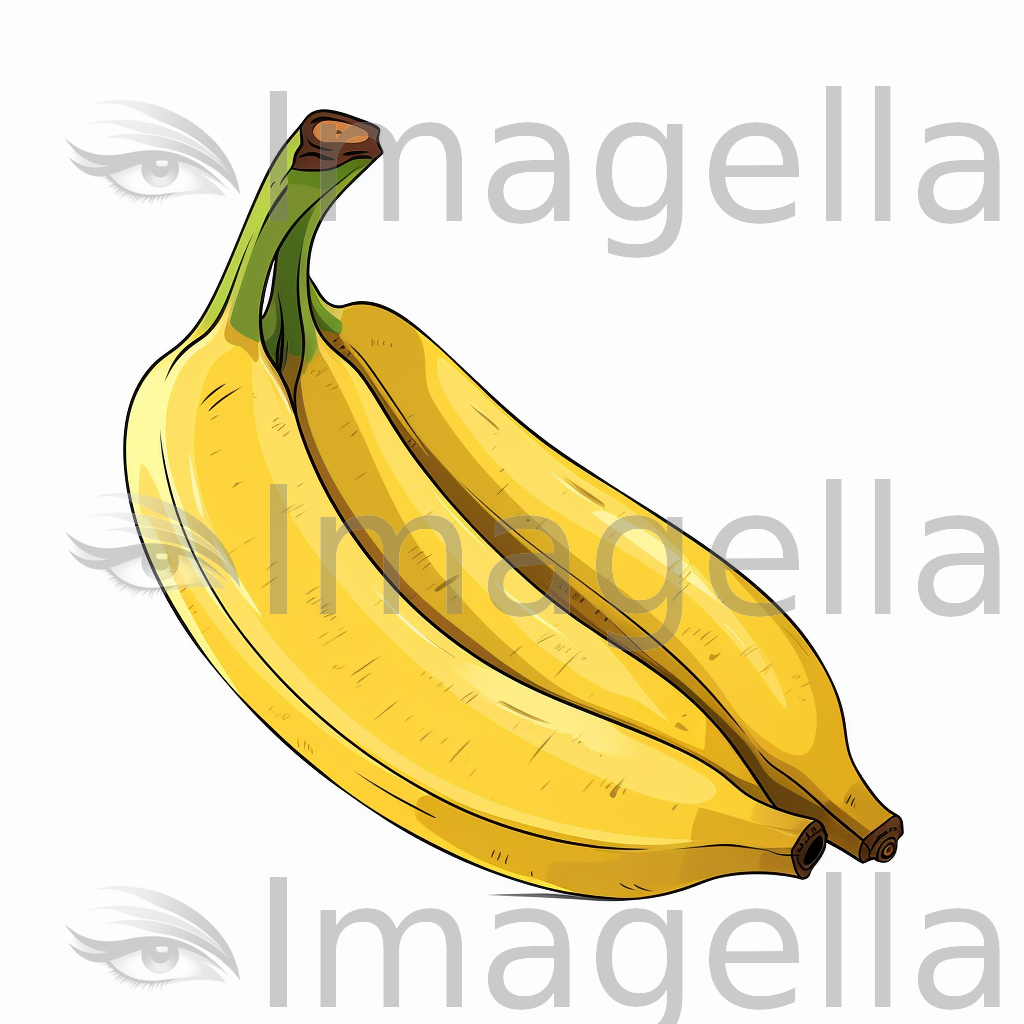 Banana Clipart in Minimalist Art Style: 4K Vector & SVG