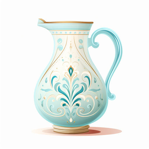 Pastel Colors Art Style Jug Clipart: 4K & Vector Art