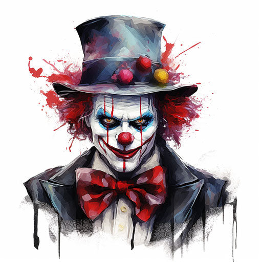 Vector & 4K Clown Clipart in Chiaroscuro Art Style