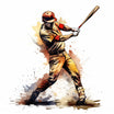 Baseball Player Clipart in Chiaroscuro Art Style: 4K Vector Clipart