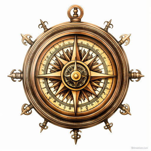 Compass Clipart in Chiaroscuro Art Style: HD Vector & 4K